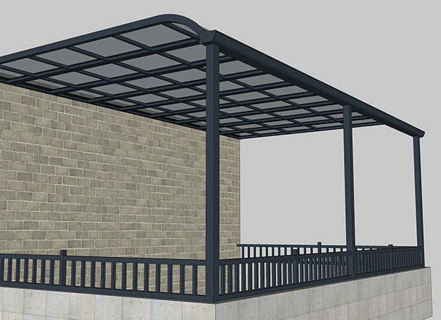 铝合金R型遮雨棚