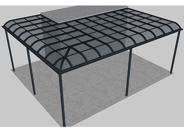 铝合金R型遮雨棚
