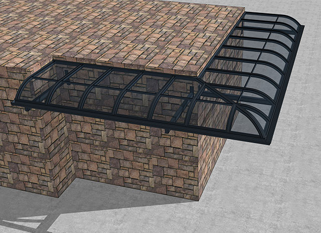 铝合金R型遮雨棚