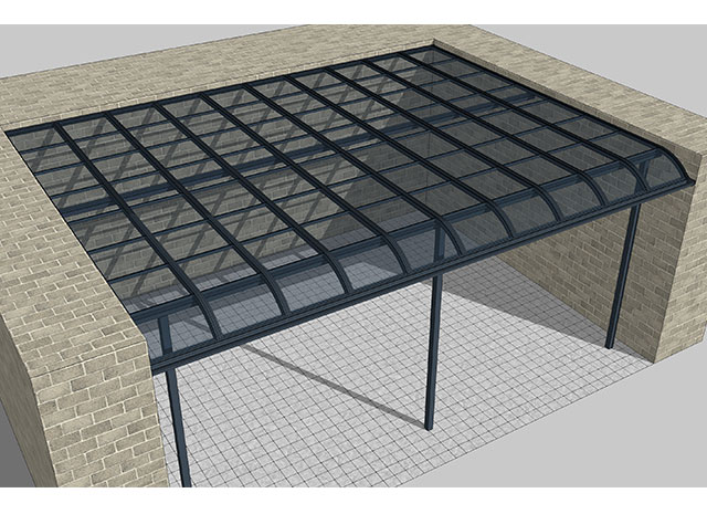 铝合金R型遮雨棚